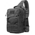 Chest Pack - Black Nylon Tactical sling bag, Cross Body Backpack design